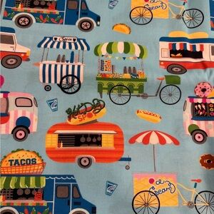 Colorful Food Truck Pattern Fabric